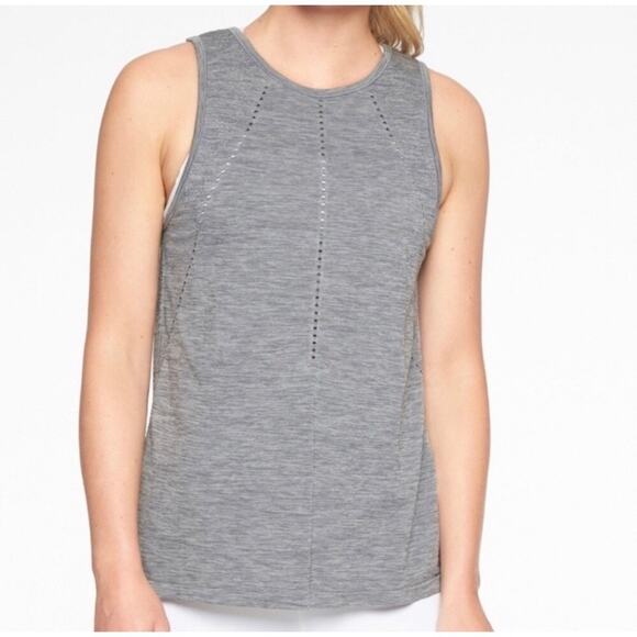 Athleta Grey Foothill Seamless Open Cross Back Tank Top - Small - Picture 1 of 7
